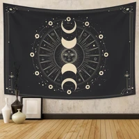 psychedelic sun and moon tapestry wall hanging moon phase carpet for bedroom living room dorm tapestries art home decoration