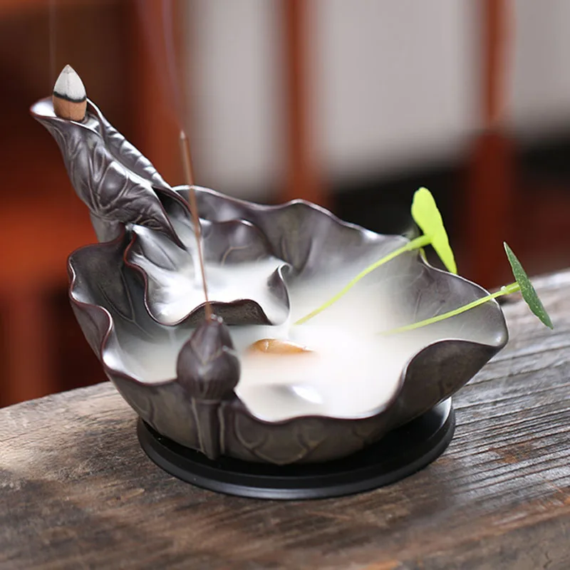 

Creative Backflow Incense Holder Evaporator Ceramic Cute Incense Holder Fashionable Chinese Porta Incenso Room Ornaments HY50IB