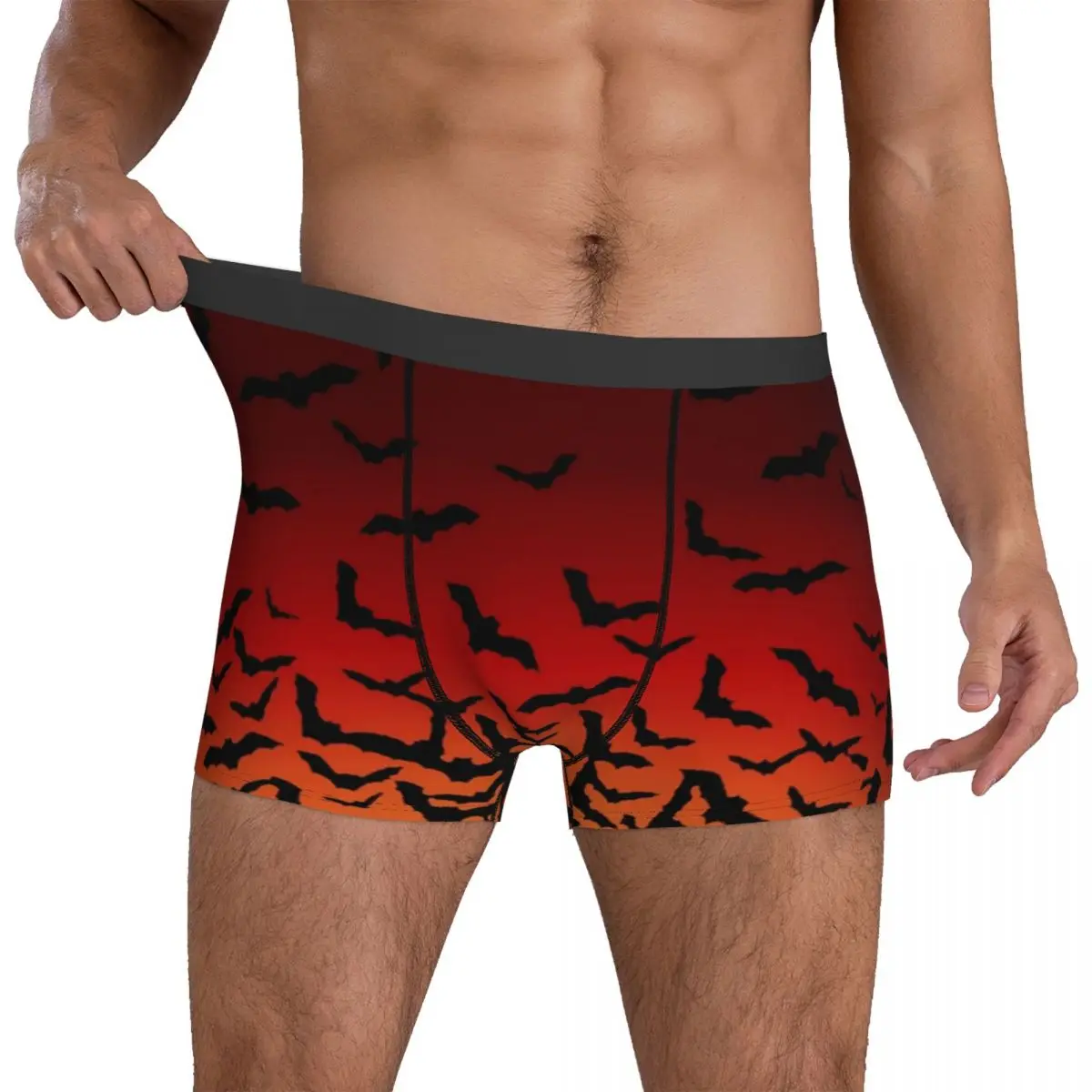 

Halloween Underwear Bat Sunset Creatures Of The Night Sublimation Boxershorts Males Underpants Soft Boxer Brief Birthday Present