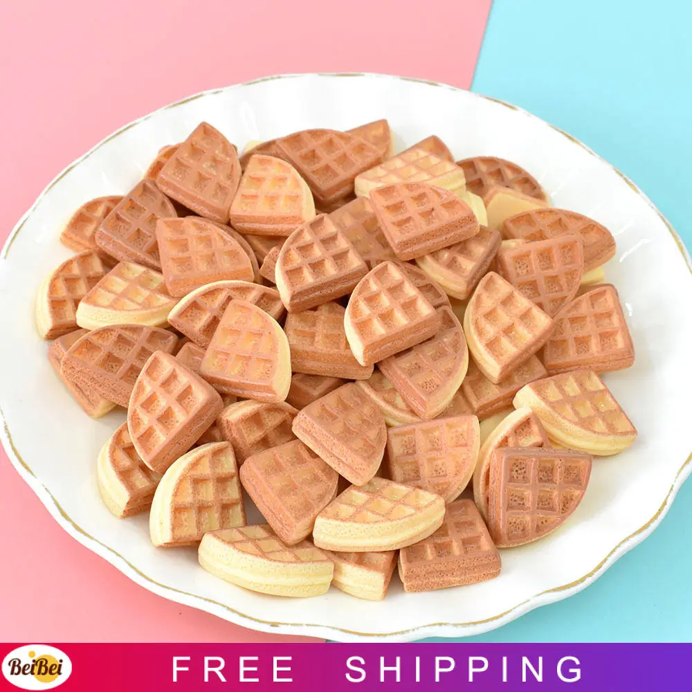 

100/200Pcs Kawaii Flatback Resin Simulation Plain Biscuit Cabochon Fake Food Christmas Decoration DIY Scrapbooking Accessories