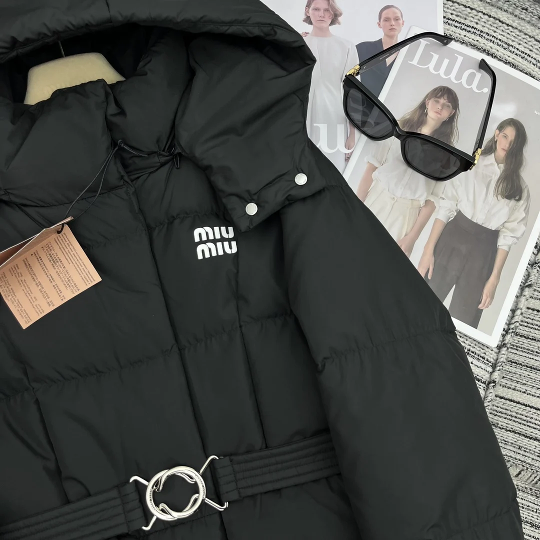 пуховик Miu Новый зимний теплая куртка с капюшоном 90% белый утиный