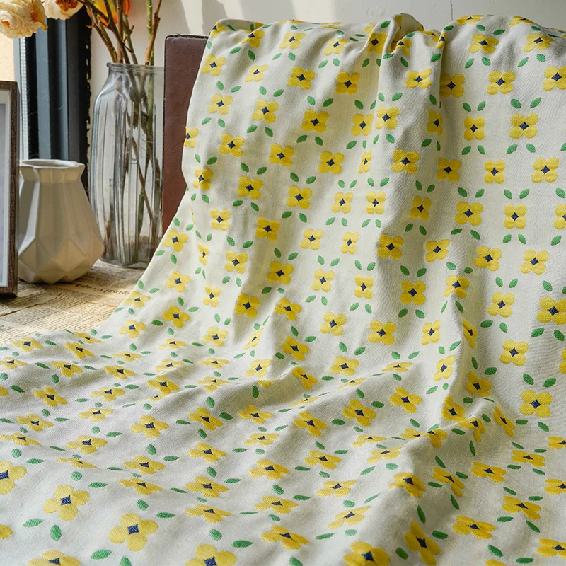 

Small Yellow Flower Regular Relief Spring And Autumn Dress Jacquard Fabric Small Fresh Women's Sling Bag Decoration