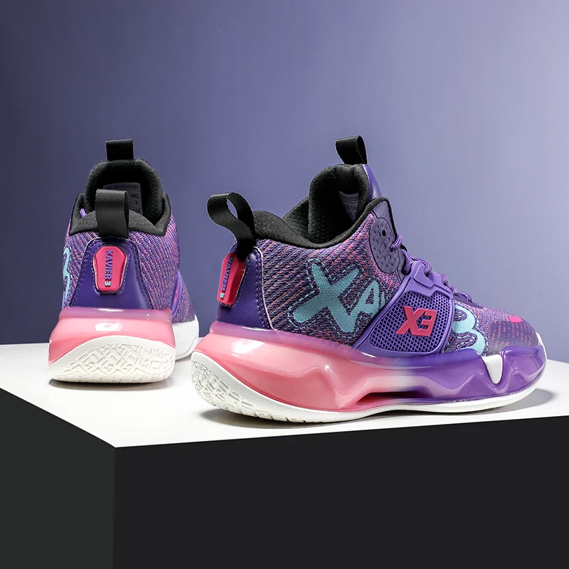 Fashion New High-end Men's Youth Luminous Rubber Base Non-slip Professional Combat Basketball Shoes Sports Large Size