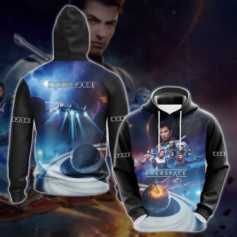 

2023 Everspace 2 Game 3d Printed Blue Hoodie Men Women Manga Hoodies Oversized Hip Hop Boys Girls Hooded Kids Casual Clothes
