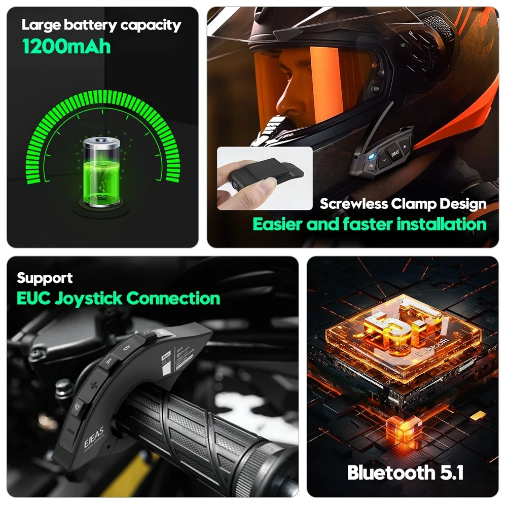 Сетчатая Bluetooth-гарнитура для шлема 1500 м 1/2 шт.