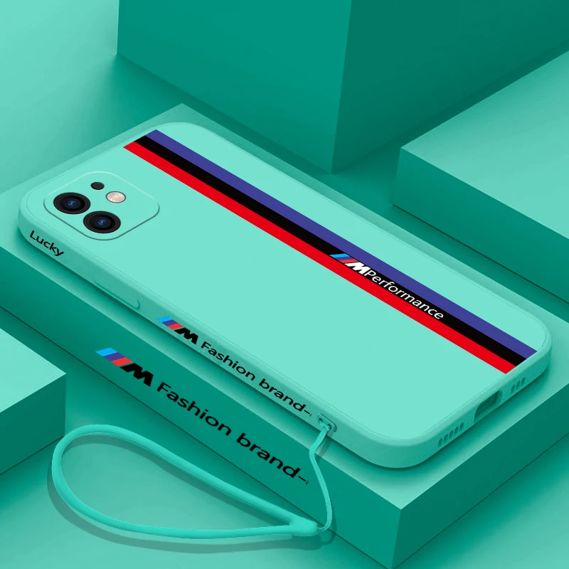 Fashion Phone Case For iPhone 14 13 12 11 Pro Max Mini X XR XS MAX SE20 8 7 Plus 6 6S Plus Liquid  Cover design-BMW Cases