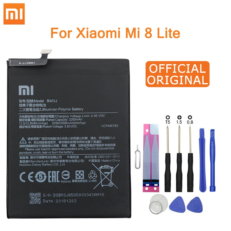 Оригинальный аккумулятор Xiao Mi BM3J 3250 мАч для Xiaomi 8 Lite высококачественные сменные