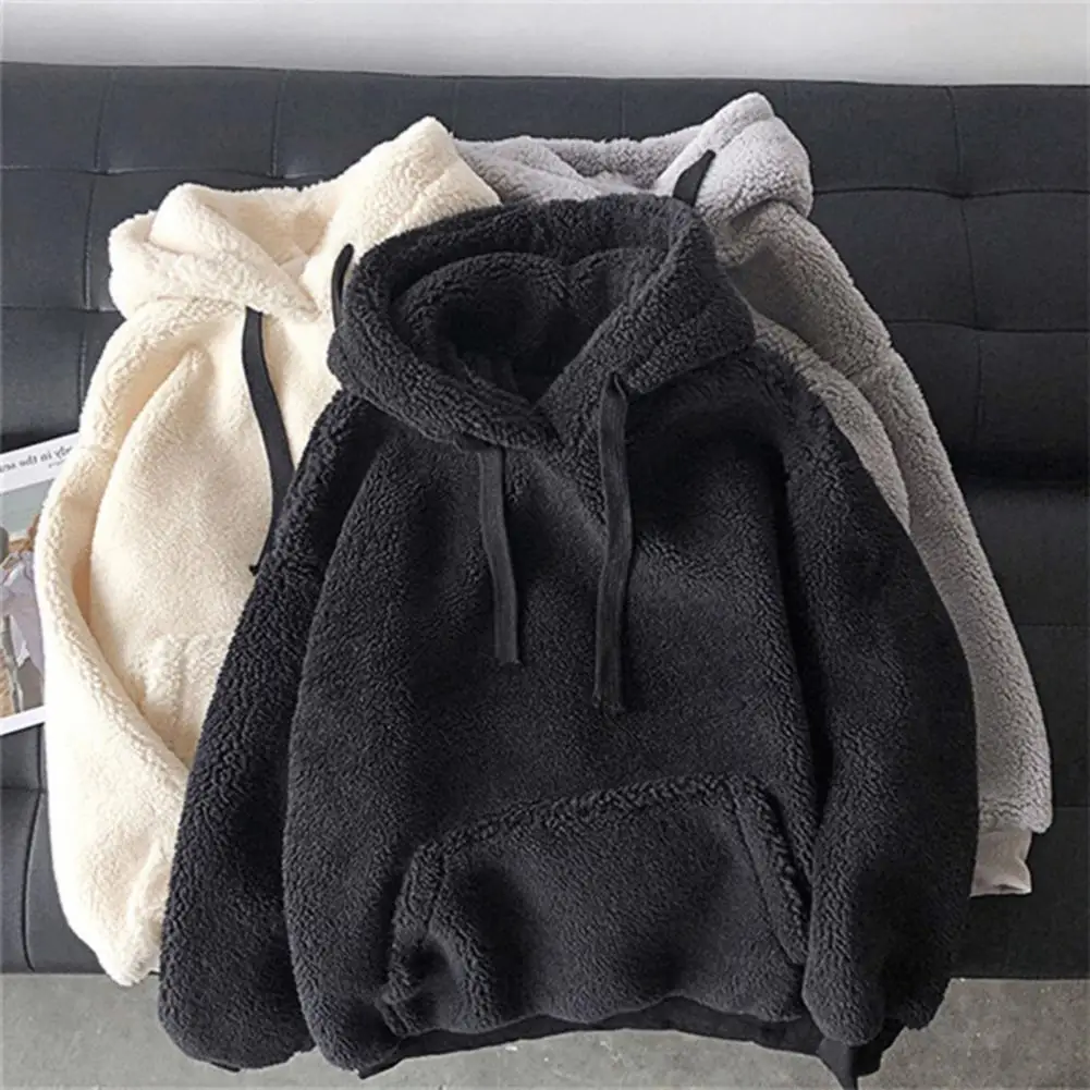 

Stylish Women Winter Hoodie Cozy Casual Women Winter Hoodie Patch Pocket Sweatshirt Winter Hoodie for Home Wear