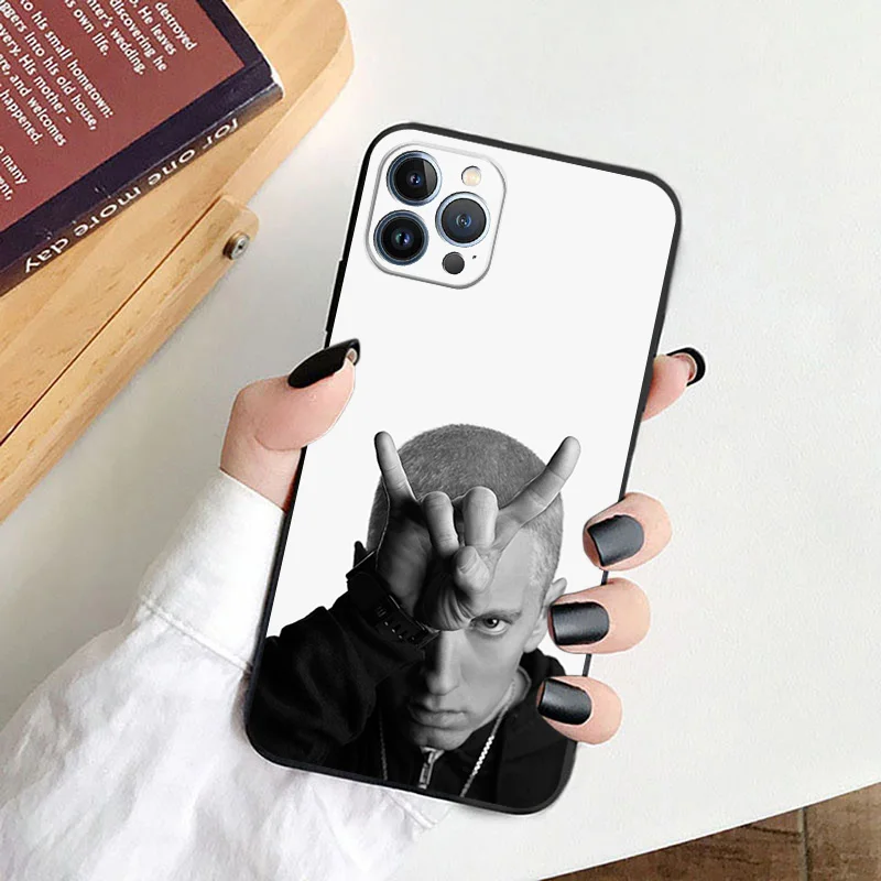 Ультратонкий матовый мягкий чехол для телефона Eminem RAP GOD iPhone 16Pro 15 14 13 12 Mini 11 16 Pro Max 7