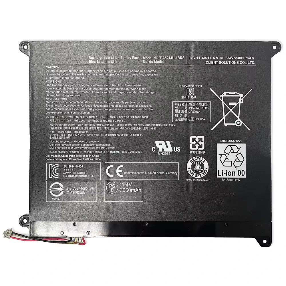 Фото PA5214U-1BRS PA5214U 11,4 В 36 Втч аккумулятор для ноутбука Toshiba Portege Z20T-C/B WT20-B-106 Z20T-C-11N Z20T-B-10E серии №2