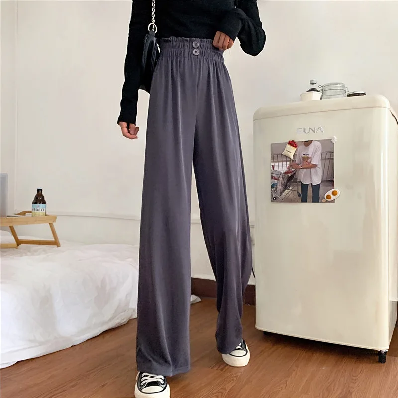 2022 Spring and Autumn New Loose Casual Pants High Waist Drape Wide Leg Pants Women's Straight Trousers Pants Women