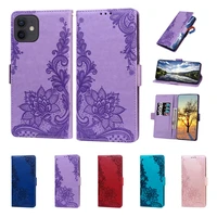 luxury flip wallet stand shockproof cover lace embossed leather case for samsung s20 s21 s22 plus ultra s20 fan edition shell