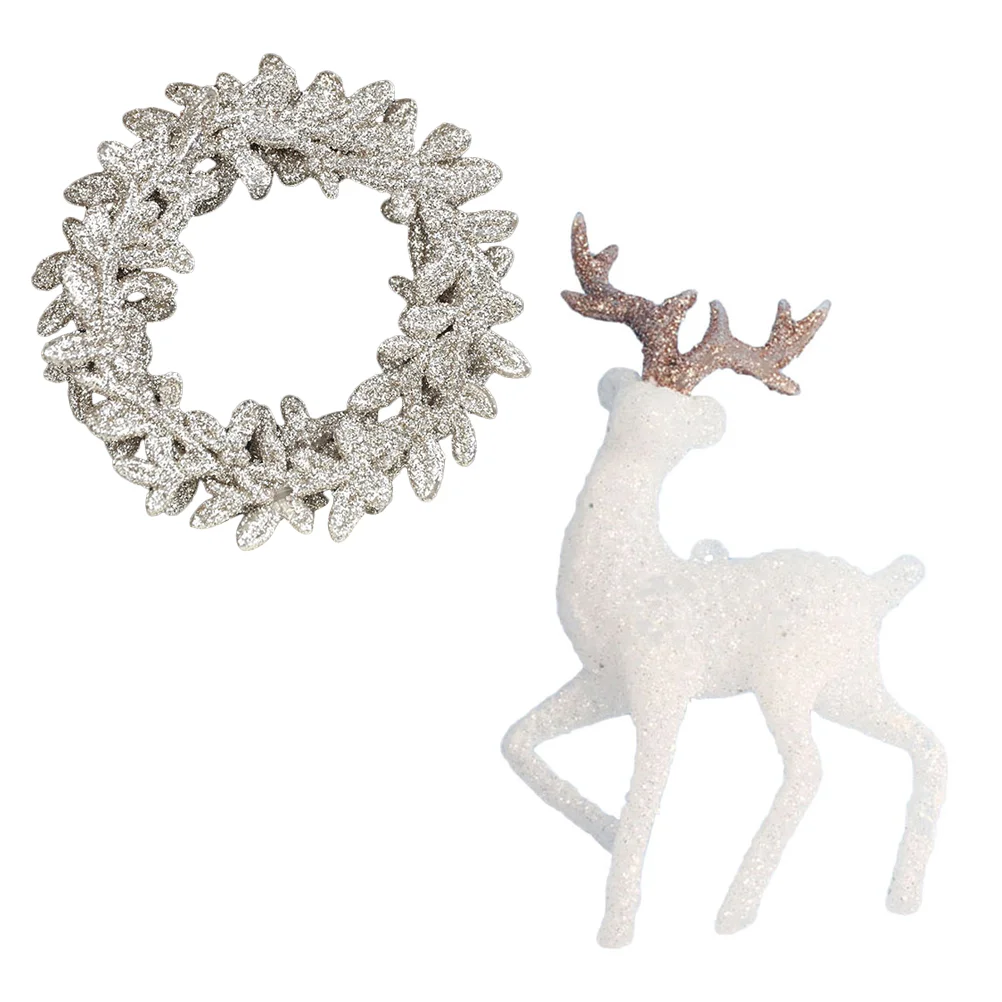 

2pcs Adornments Chic Delicate Craft Miniatures Shiny Deer Ornaments Craft Deer Mini Adornments for Decor Cake