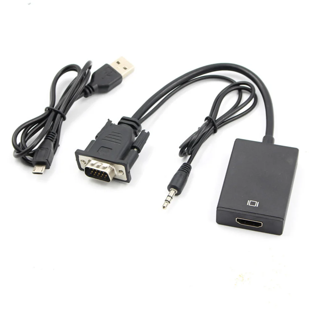 VGA-вход в HDMI-совместимый выход видеоаудио конвертер кабель адаптер 1080 для телевизора ПК DVD XGA SVGA SXGA UGA on.