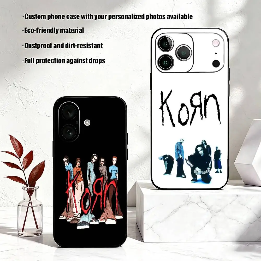 Фото Чехол для телефона K-Korn Hot Rock Band, силиконовый, мягкий, для iPhone 17, 16, 15, 14, 13, 12, 11, X, XR, Plus, Pro, Max, Plus №1