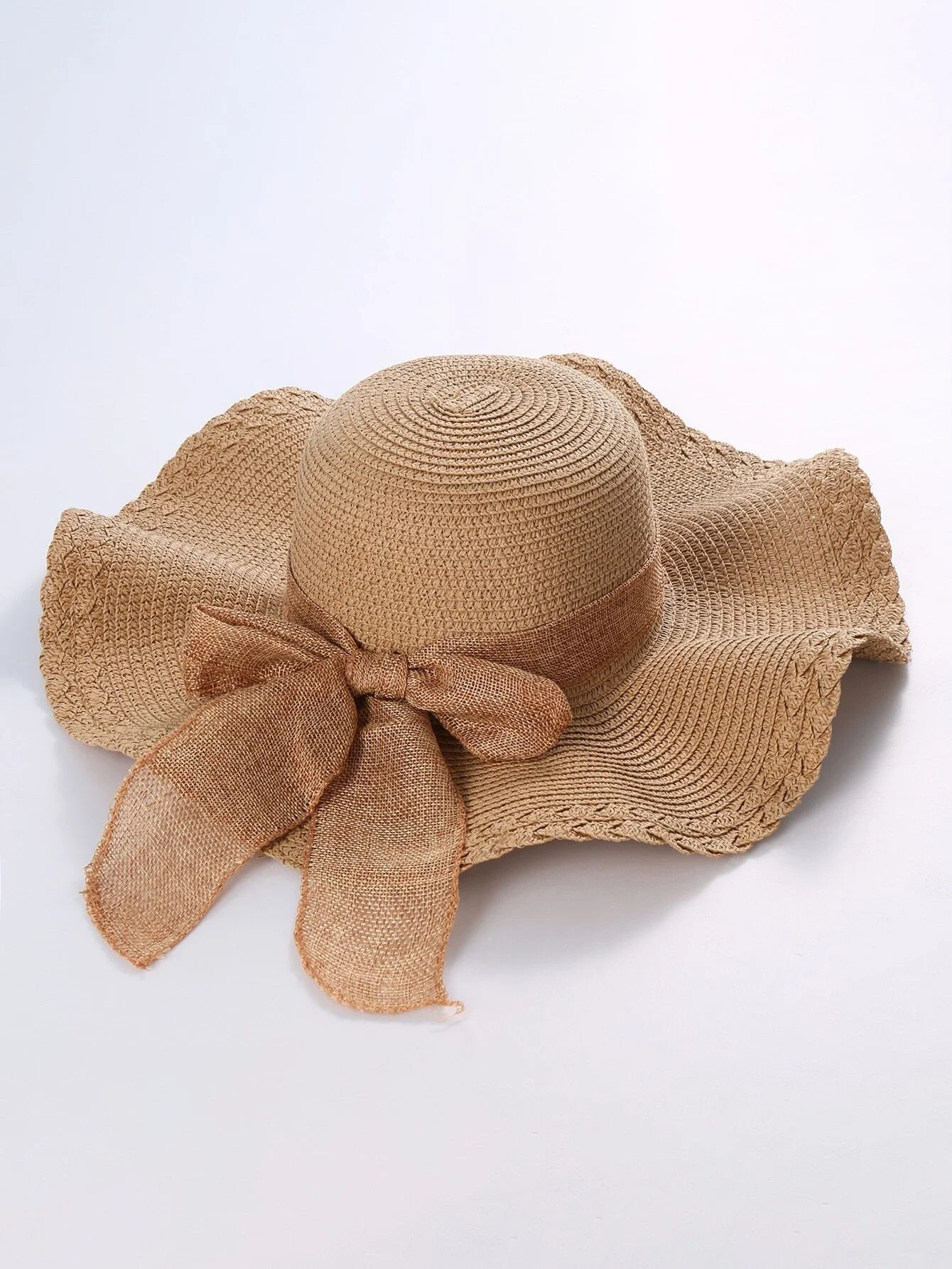 

hat Bow Decor Straw Hat beach