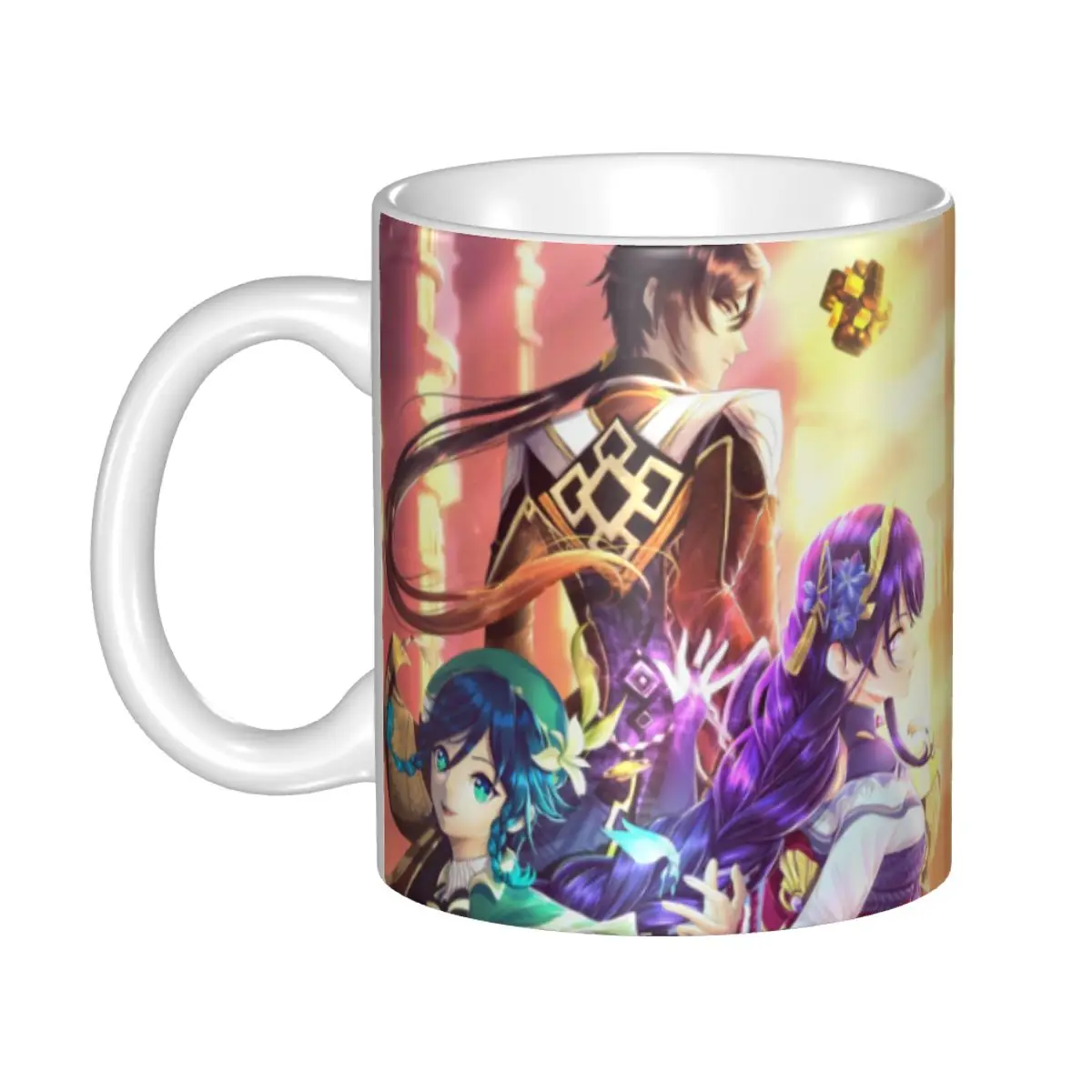 

Персонализированные ударные кружки Genshin, сделай сам, волшебные комиксы, Аниме игра, керамические чашки для молока, чая, кофе