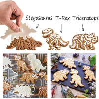 38pcs 3d dinosaur cookie cutters mold dinosaur fossil fondant biscuit embossing mould for kids birthday party baking cake decor