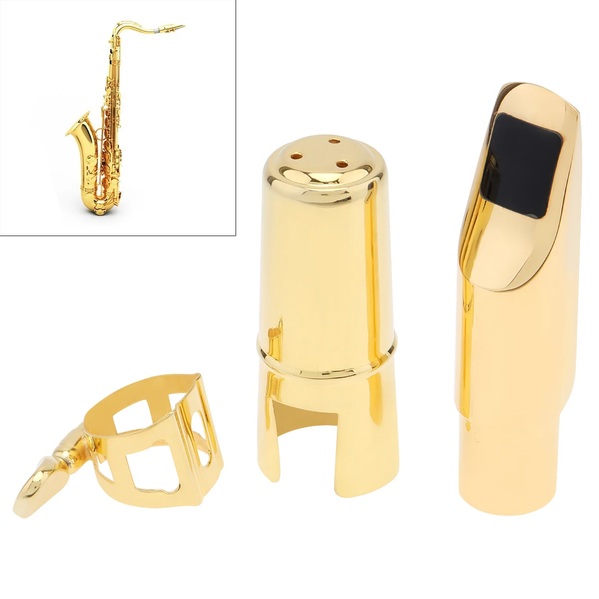 

Soprano bB Saxophone Mouthpiece Gold Plated Copper Brass Sax Mouth 5C for Classical Music with 5C mode