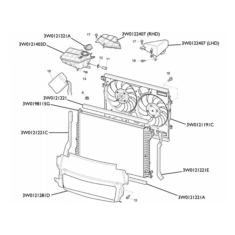 Расширительный бак радиатора автомобиля 3 Вт 0121403 D для Bentley Continental Flying Spur 04-06 |