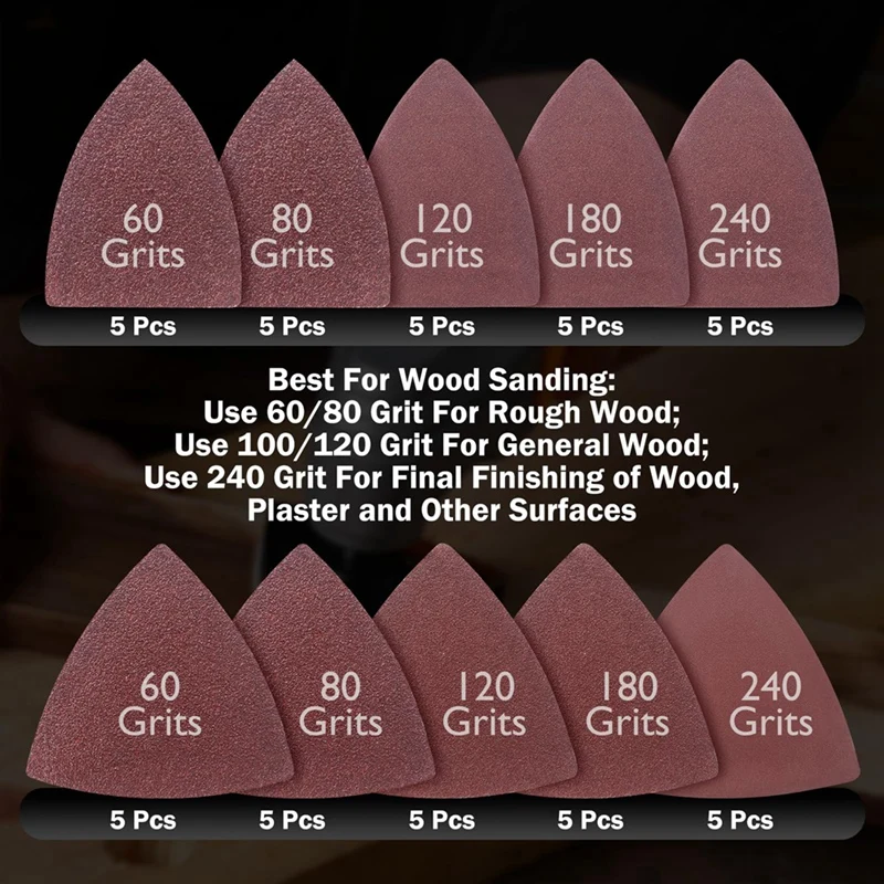 135 шт. осциллирующий инструмент набор шлифовальных накладок треугольные