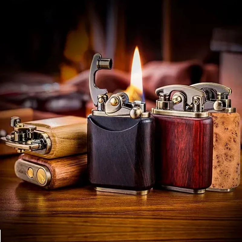 Деревянная зажигалка Zorro Rocker из палисандра керосиновая в стиле ретро медная
