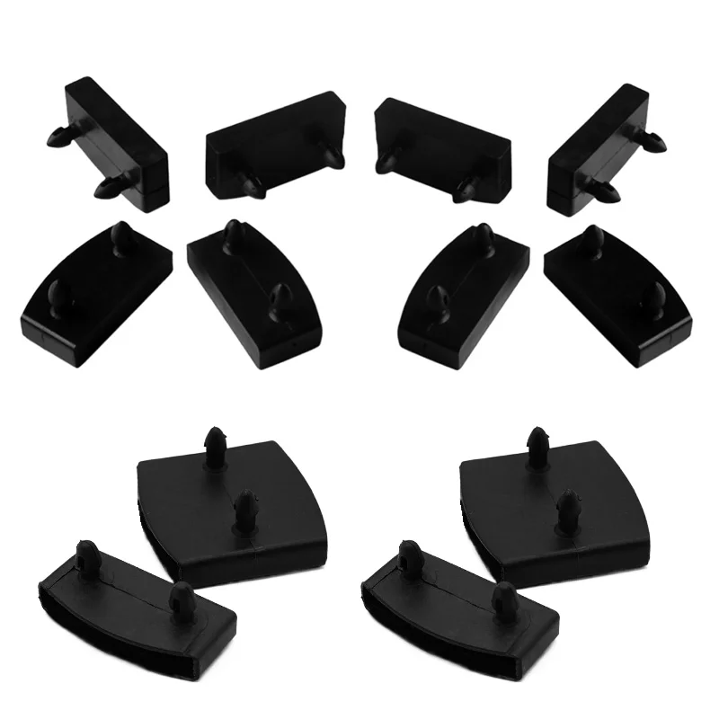 10Pcs Square Black Plastic Replacement Sofa Bed Slat Centre End Caps Holder Inner Rubber Sleeve For Wooden Bed Bunks Frame Parts