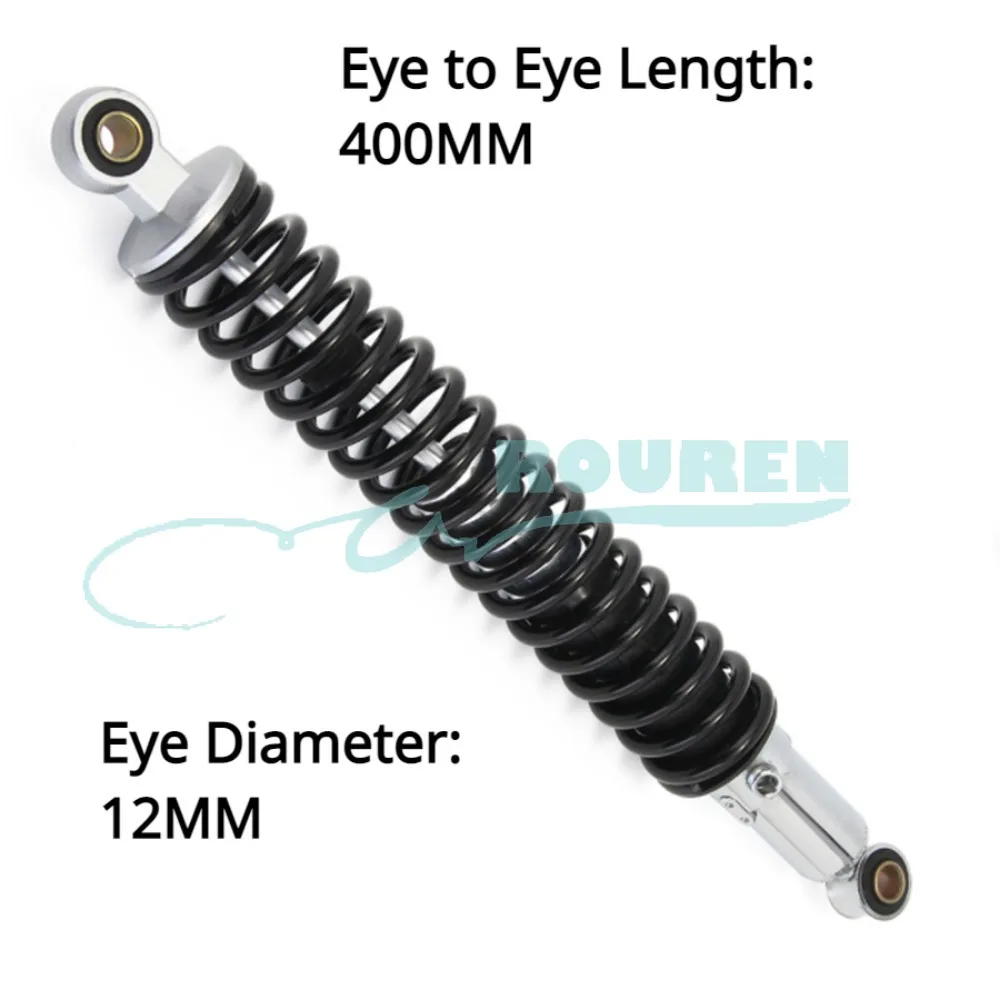 

400mm Motorcycle Rear Shock Absorber Spring Adjustable Air Suspension Protector Motor Cycle Electric Dirt Bike Scooter Quad ATV