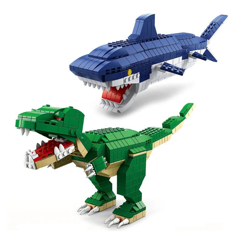 

Город, творчество, зоопарк, морской мир, 6 в 1, динозавр, Акула, аксессуары «сделай сам», строительные блоки, кирпичи, игрушки, подарки