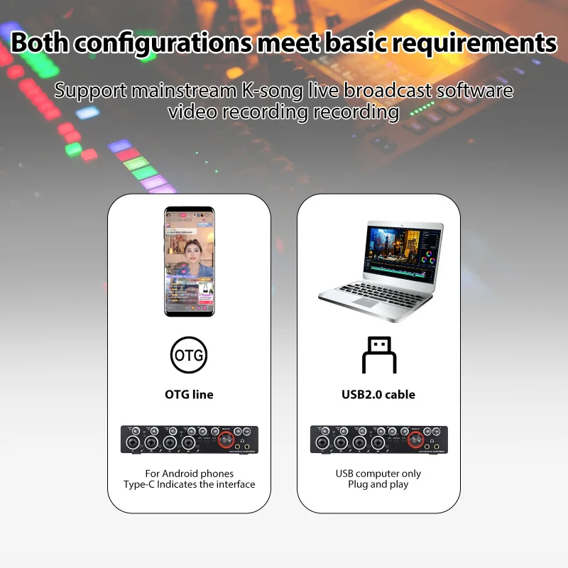 4-канальная звуковая карта для записи с аудиоинтерфейсом без драйверов USB 4