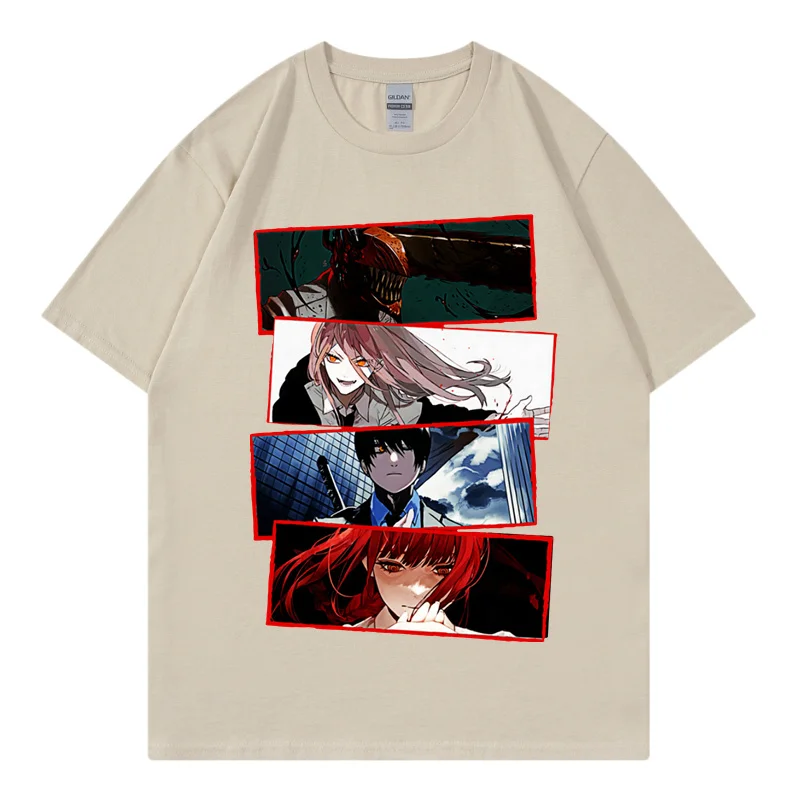 

Japanese Anime Chainsaw Man Tshirt Unisex Cosplay Funny T-shirt Men Women Fashion Creativity Tops Tees Manga Pure Cotton T Shirt