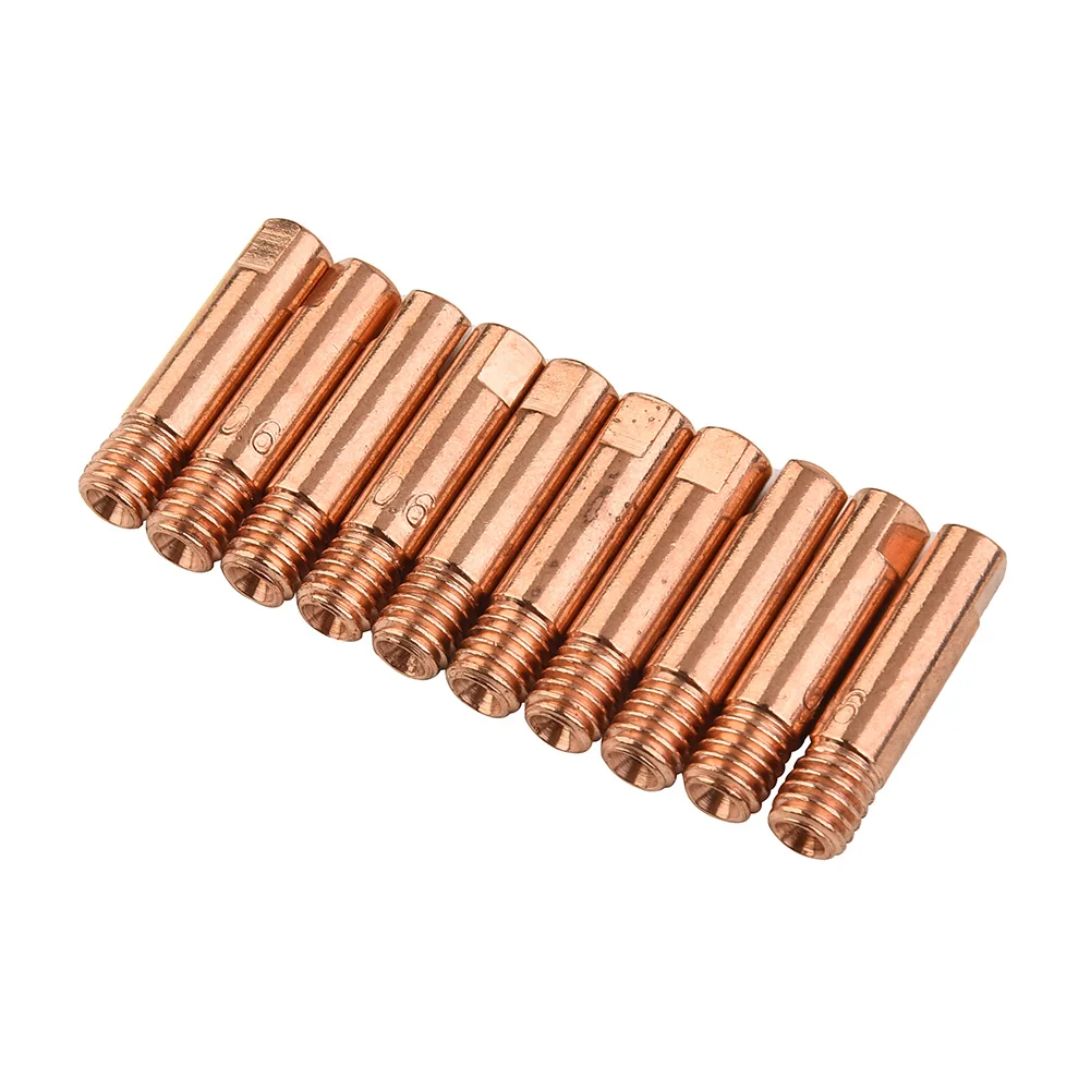

Welding Contact Tips 0.6 - 1.2mm 10pcs Consumables For Binzel Style Torches Length 25mm MB15AK MIG Welder Torch