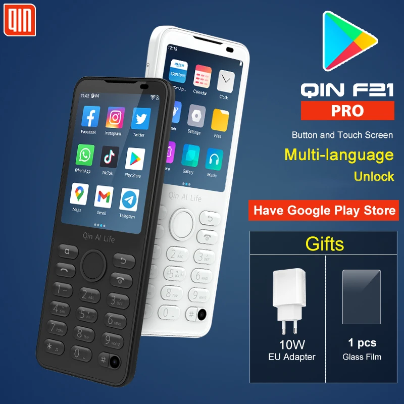 Qin F21 Pro Smart Touch Screen Phone Wifi 5G+2.8 Inch 3GB 32GB Bluetooth 5.0 Duoqin Global Version 2120mAh Android Phone