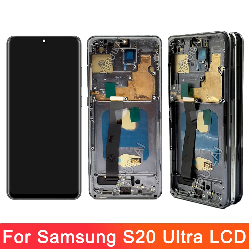 Протестированный S20 Ultra ЖК-дисплей с рамкой для Samsung 5G G988 G988B SM-G988U Замена