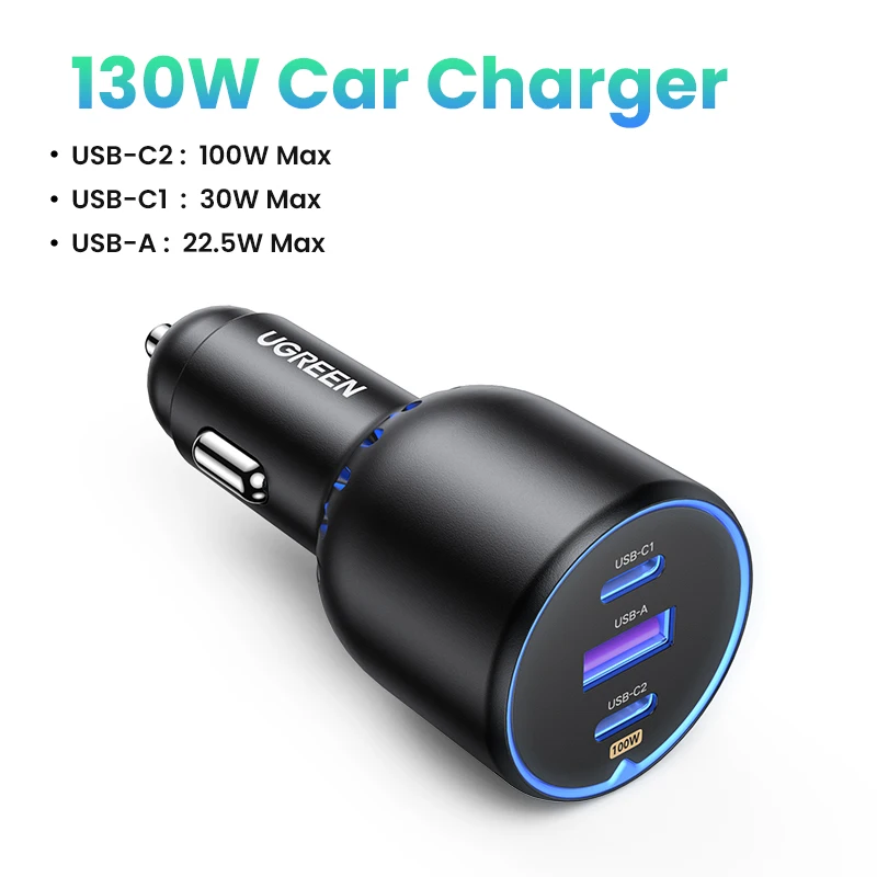 

Автомобильное зарядное устройство UGREEN, 130 Вт, USB Type-C
