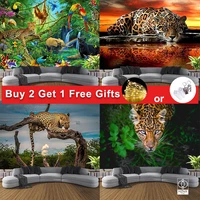 the forest tiger leopard tapestry animal style tapestries suitable for dining room bedroom wall decoration aesthetics decor