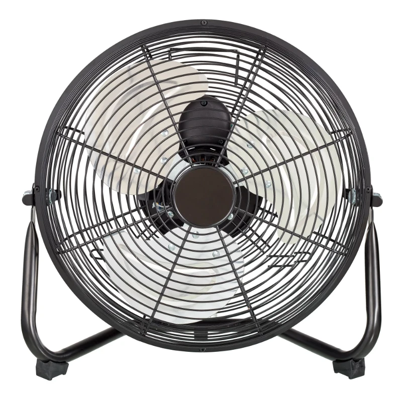 

12 inch High 3-Speed Metal Floor Fan Black with Wall Mount