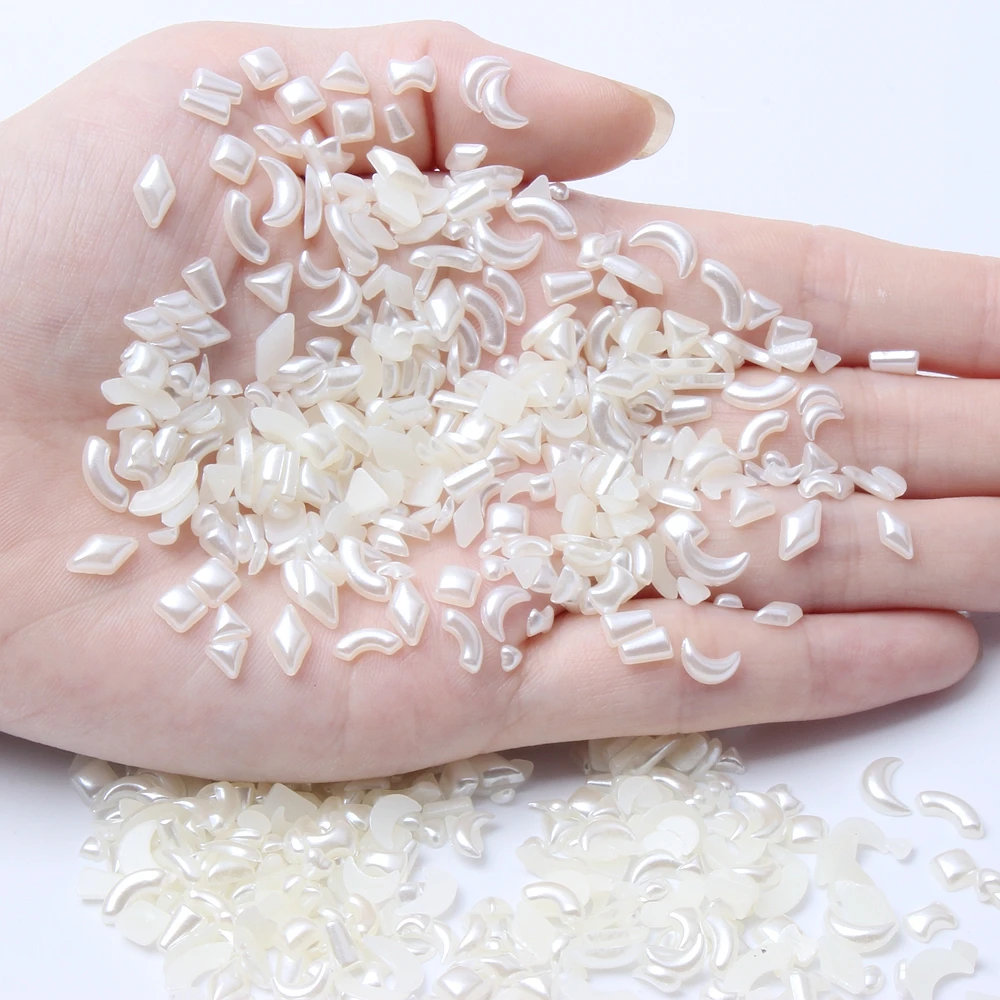 New Resin Half Profiled Pearl 10000pcs White Ivory To Choose Flatback For DIY Hair Rope And Scrunchie Jewelry Making Decorations