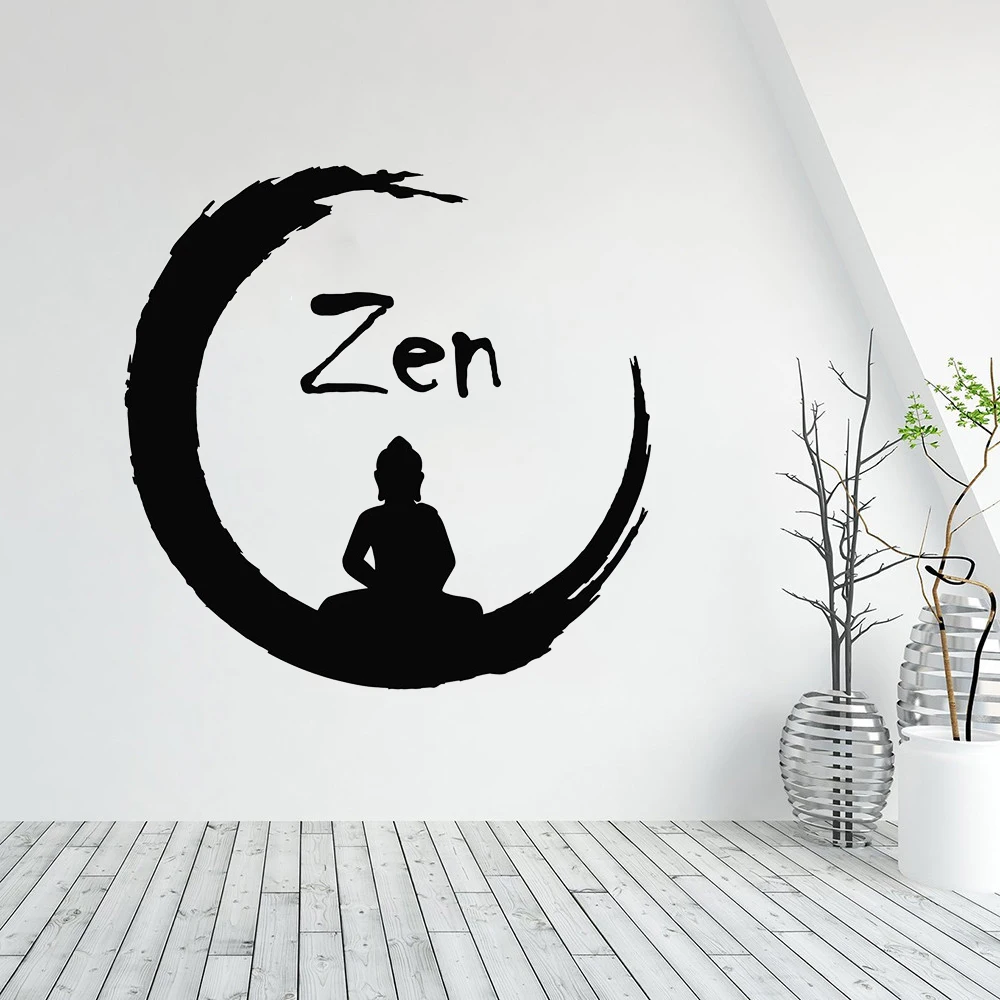 

Zen Circle Wall Stickers For Gym Buddhism Meditation Buddha Yoga Vinyl Decal Decor Bedroom Nordic Home Interior Mural