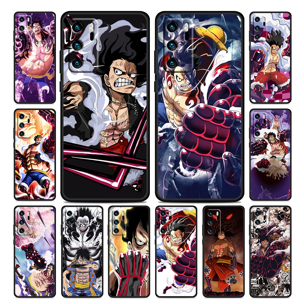 

One Piece Luffy Gear 4th For Huawei P50 P20 P30 P40 5G P10 Pro Lite E Plus P9 Lite Mini Silicone Soft TPU Black Phone Case Cover