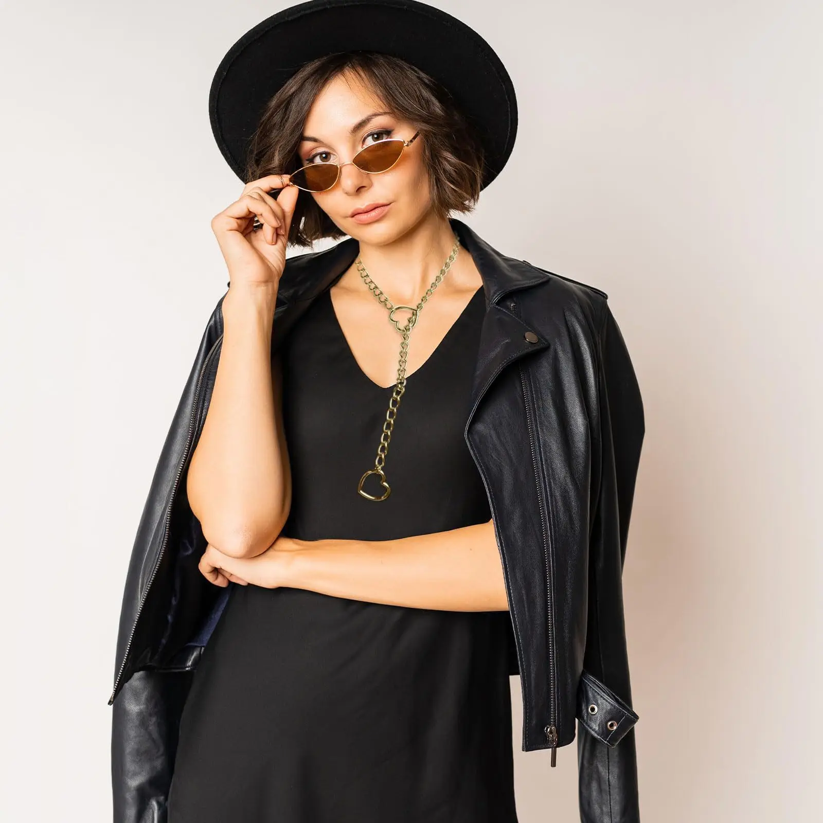 Женское длинное ожерелье с кольцом-сердечком и ключом