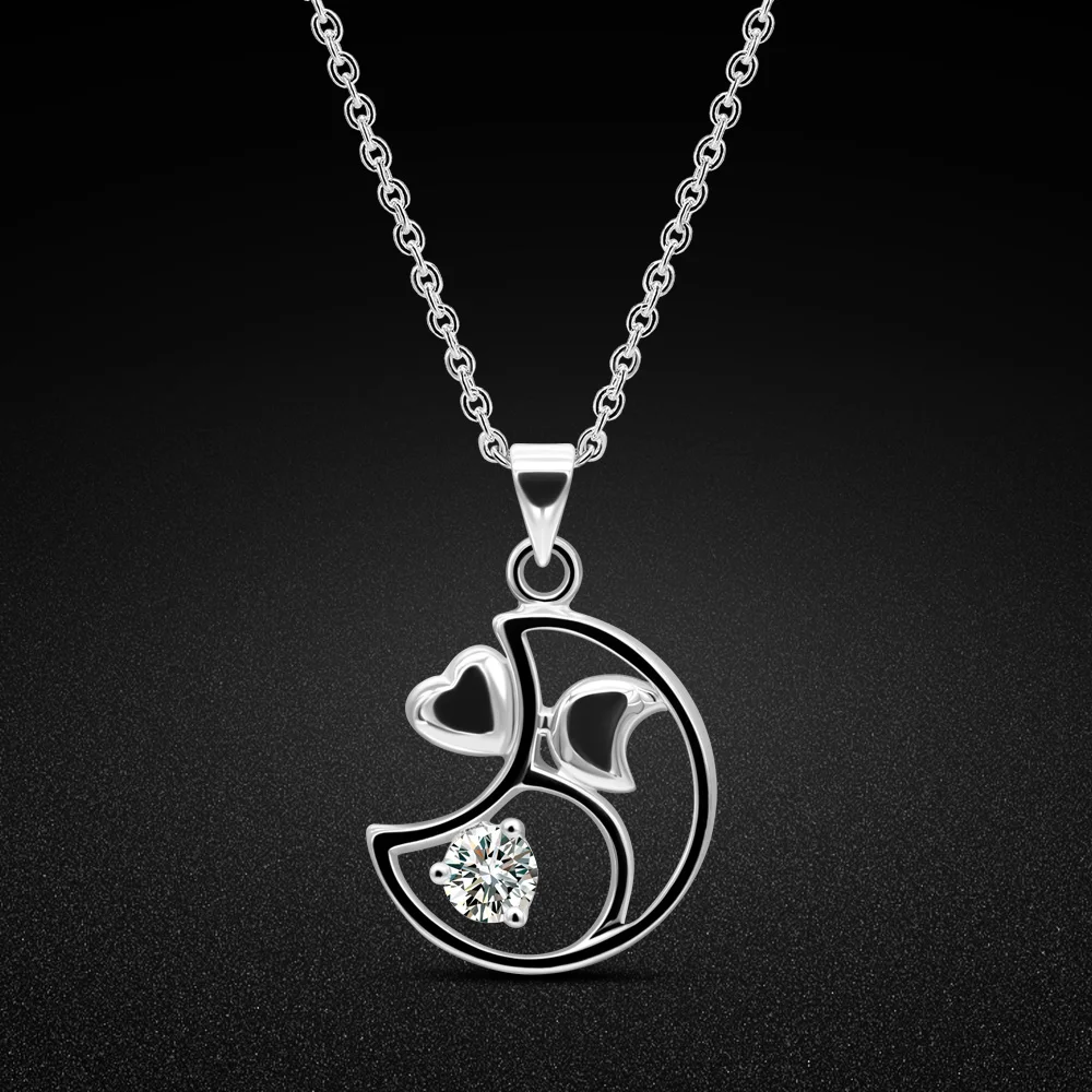 

925 Sterling Silver Solid CZ Zirconia Pendant Necklace for Men Women Hip Hop Cool Hot Girls Rolo Chains Choker Fashion Jewelry