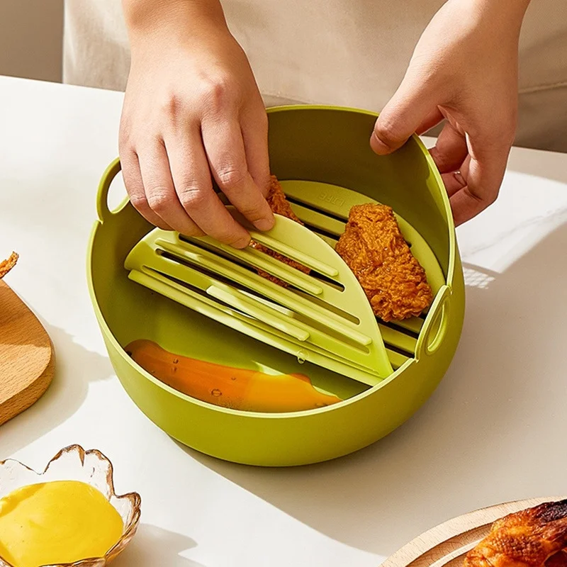 

Поднос для выпечки в духовке, жареная курица корзина ковер, аксессуары для сковороды, силиконовый горшок для фритюрницы, Круглый сменный гр...