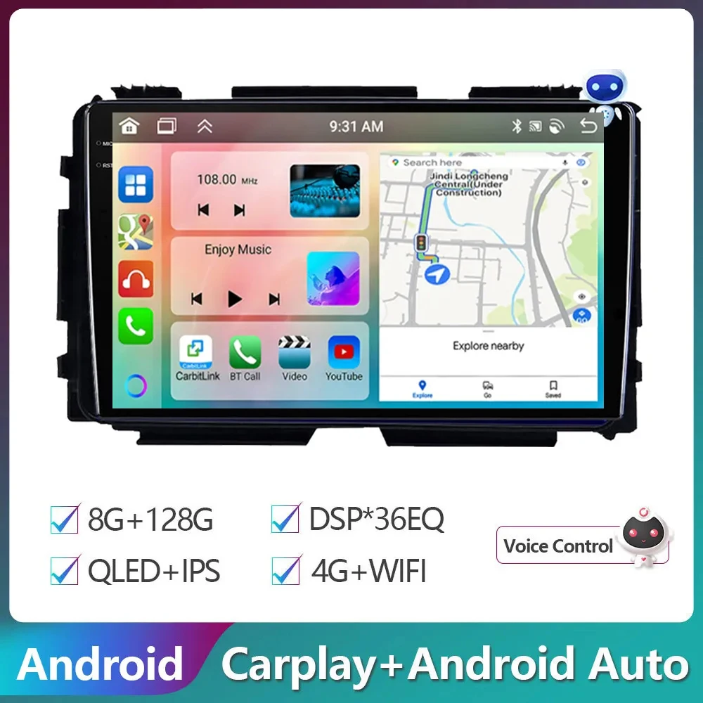 

Автомагнитола 2 Din, Android 13, GPS для Honda HRV H RV Vezel XRV 2013- 2018, мультимедийный видеоплеер, автомобильный стерео экран Carplay без DVD