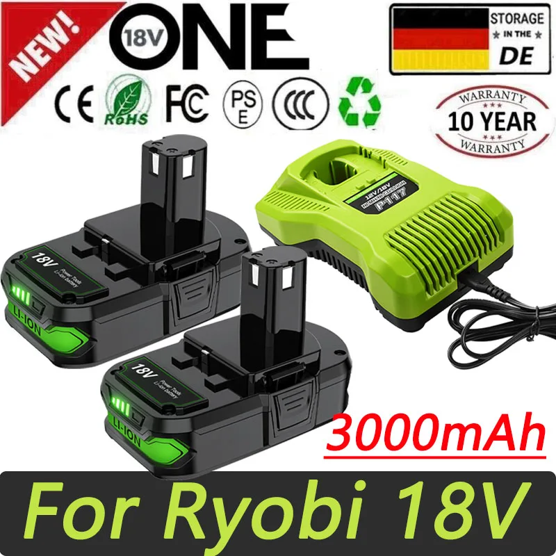 

Сменный аккумулятор 3 Ач для Ryobi 18 в, литиевый аккумулятор для беспроводного инструмента Ryobi 18 в, RB18L25 P107 P108 P109 P102 P103