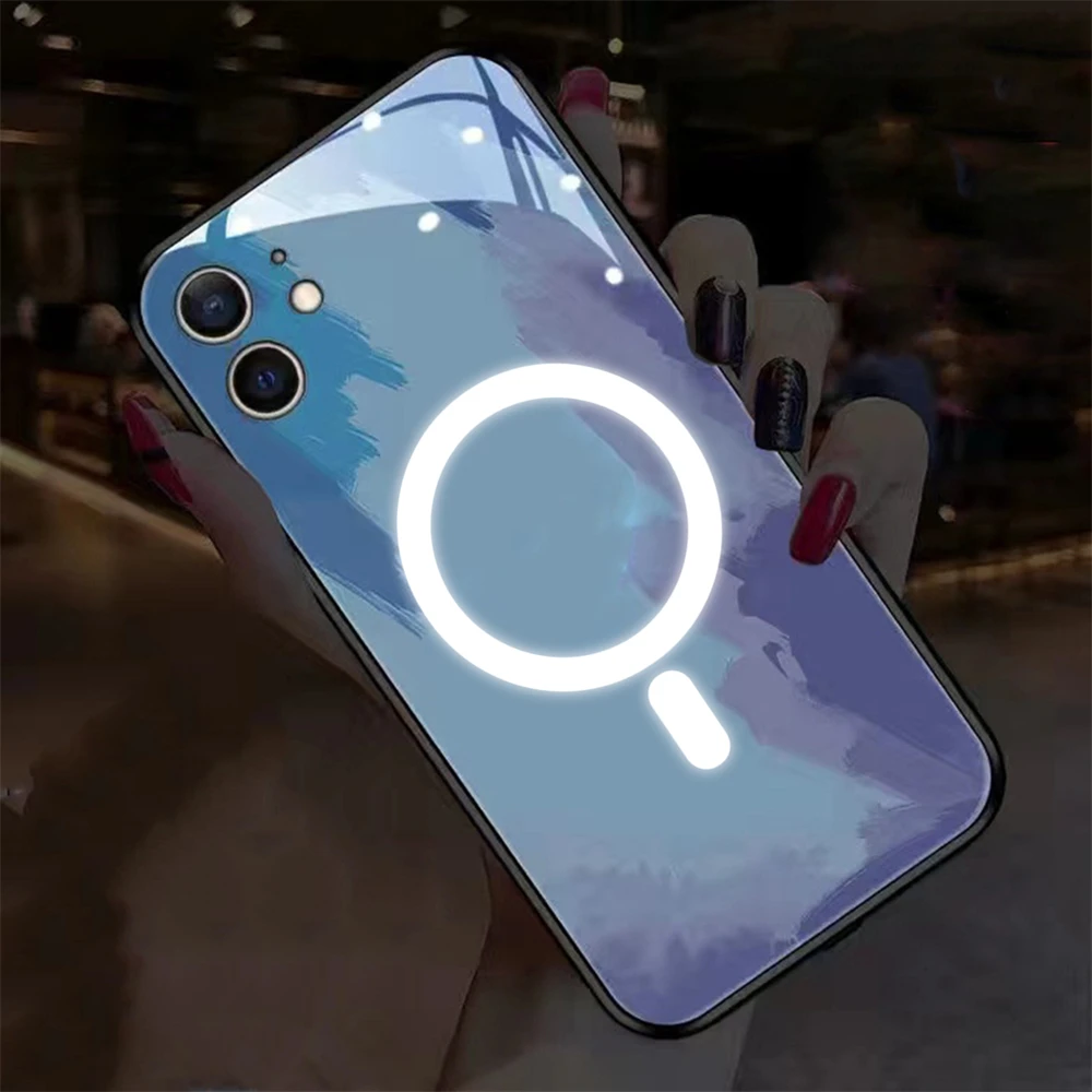 Чехол со светодиодной подсветкой для iPhone 15 14 13 12 11 Pro Max X XR XS Plus SE2020