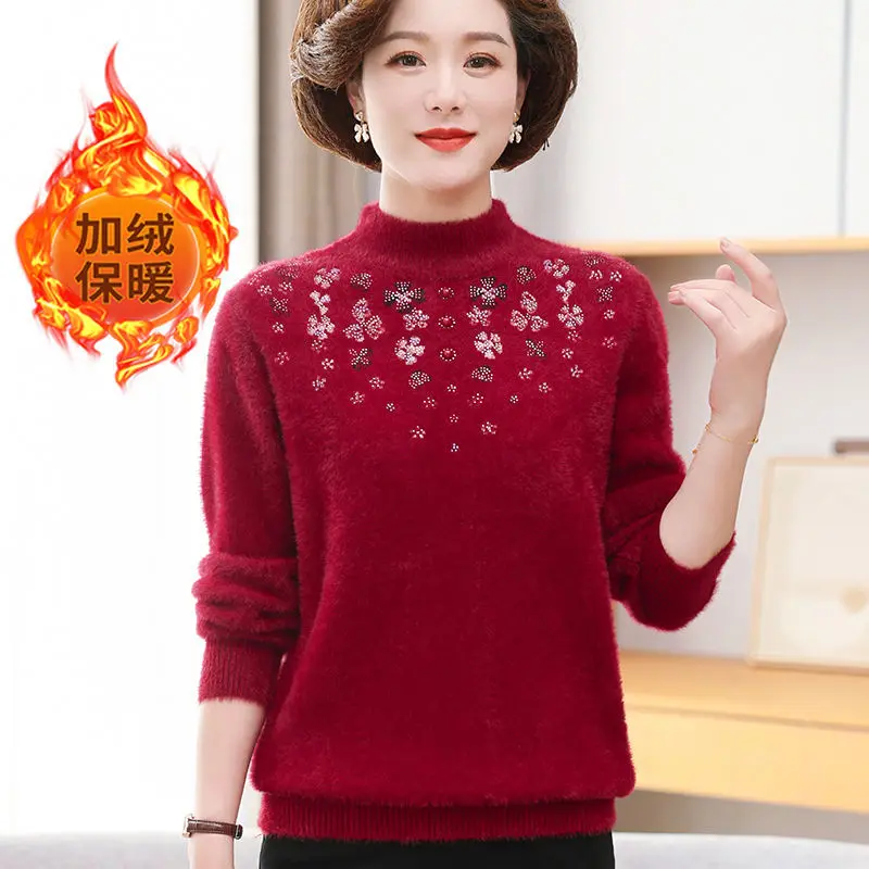 Женский свитер с высоким воротником зимняя бархатная утепленная внутренняя
