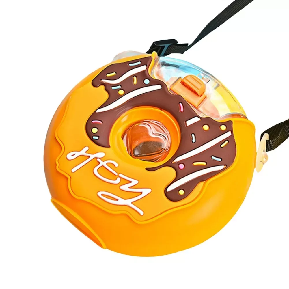 

Cartoon Kawaii Donut Straw Cup Plastic Water Bottle Lovely Girl Milk Tea Coffee Cup Student Portable Cup Water Bottle