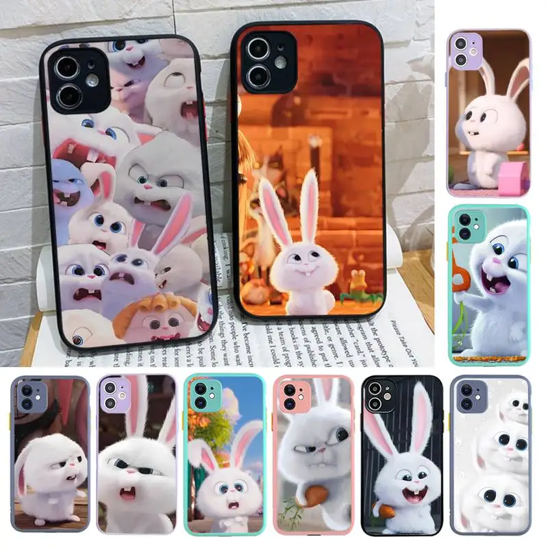 

Cute Cartoon Rabbit Phone Case for iPhone X XR XS 7 8 Plus 11 12 13 pro MAX 13mini Translucent Matte Case