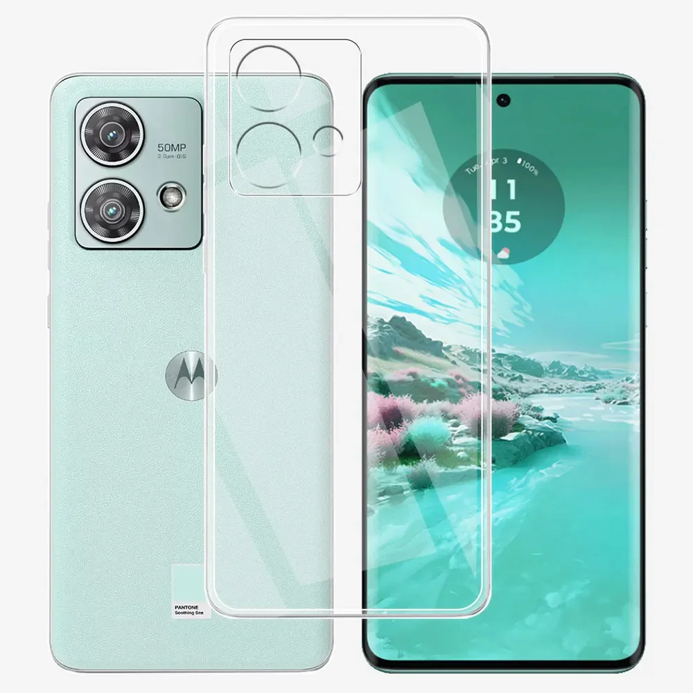 Для Motorola Edge 40 Neo Чехол Задняя крышка Прозрачный силиконовый мягкий чехол из ТПУ Moto